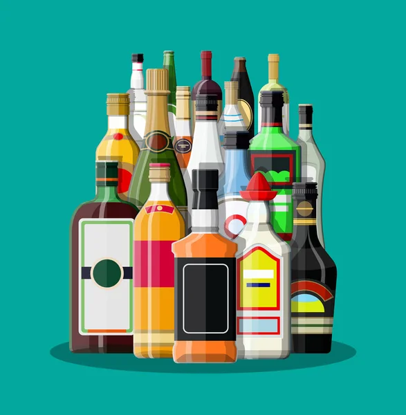 Alcohol drinks collection — Stock Vector