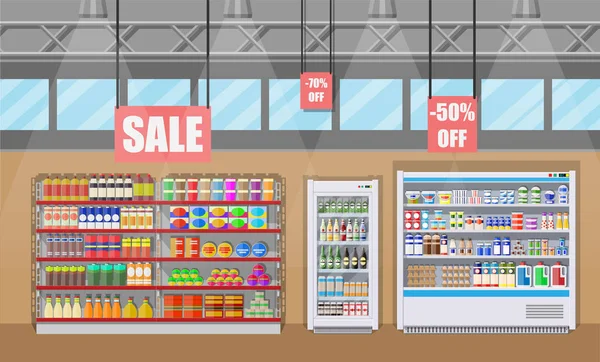 İçi mal dolu süpermarket..