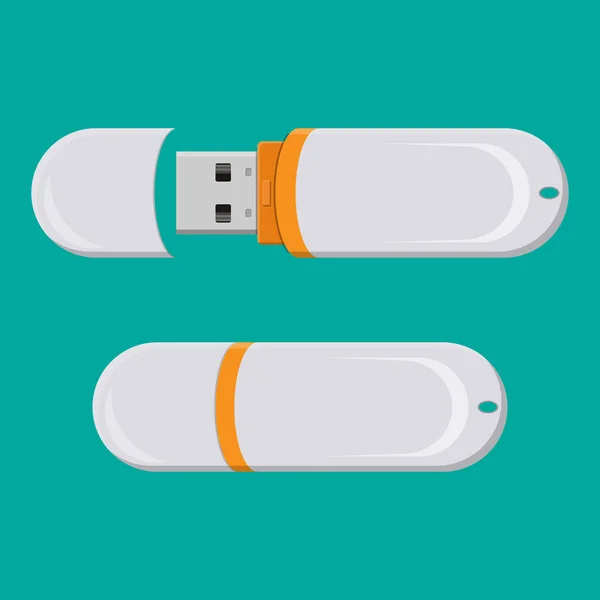 USB PC flash drive isolated on white. — Stock Vector