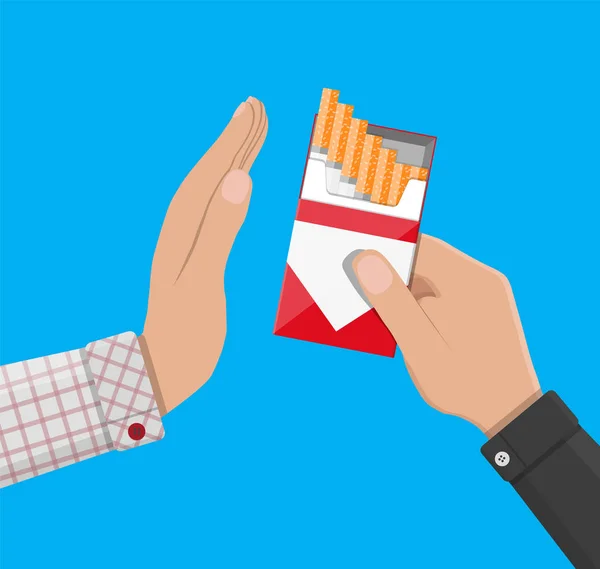 La mano dà la sigaretta ad altra mano . — Vettoriale Stock
