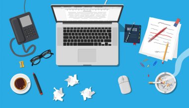 Yazar ya da gazeteci işyeri.