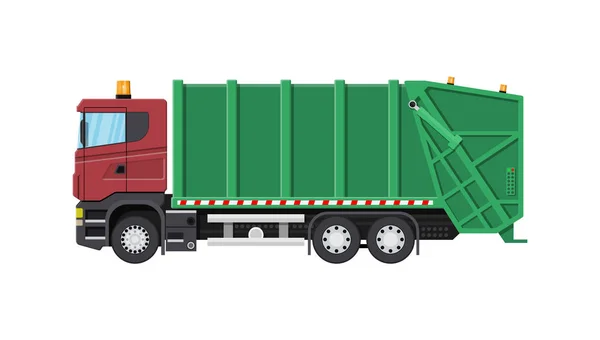 Camión para el montaje y transporte de basura . — Vector de stock