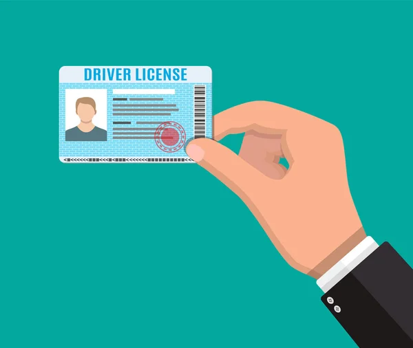 Carta d'identità della patente di guida con foto . — Vettoriale Stock