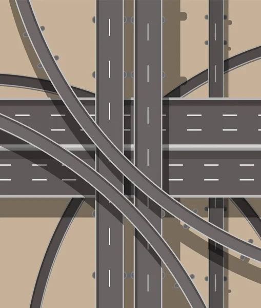 Moderne Straßen und Transport. Ansicht von oben. — Stockvektor