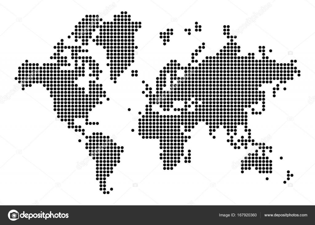 Image vectorielle Silhouette de carte du monde. Carte du monde en points . par ©abscent 167920360