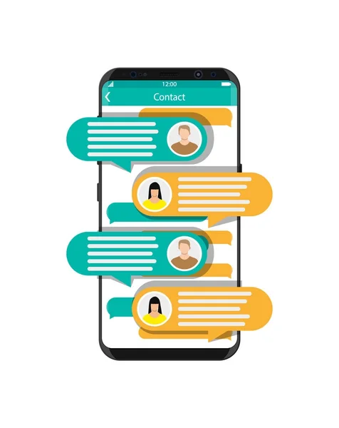 Sms app mesajlaşma ile Smartphone. — Stok Vektör