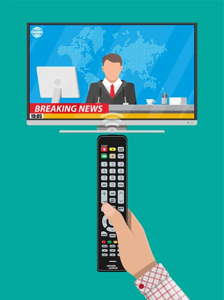 News announcer in the studio — Stock Vector