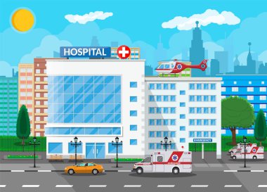 Hospital building, medical icon. clipart