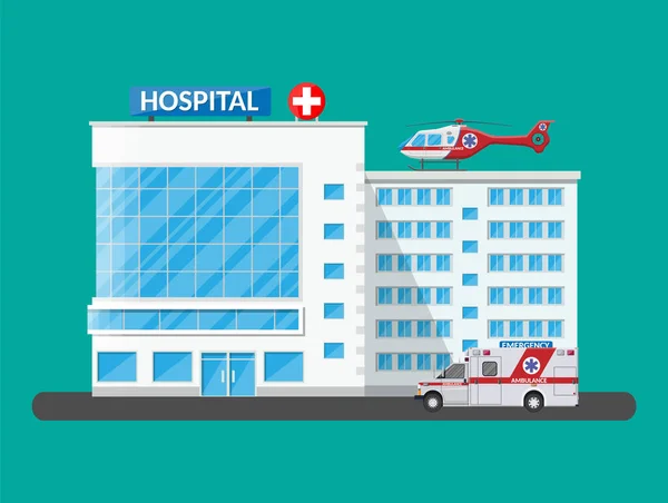 Edificio del hospital, icono médico . — Vector de stock