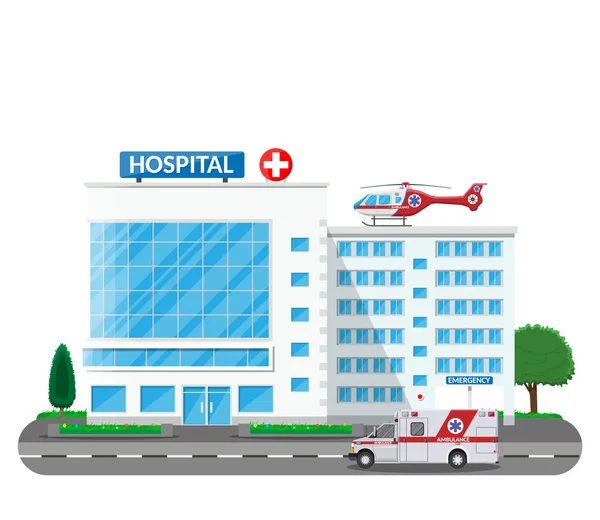 Bâtiment hospitalier, icône médicale. — Image vectorielle