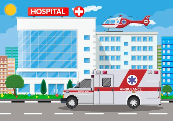 Edificio del hospital, icono médico . — Vector de stock