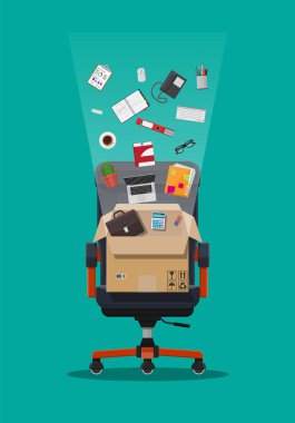 Ofis koltuğu ve office itmes kutusuyla