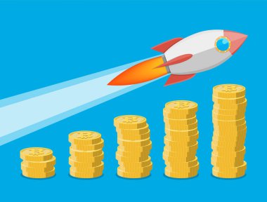 Altın cryptocoins yığını.