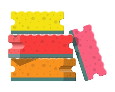 Sünger yıkama. Pedleri Temizleme mutfak eşyaları.