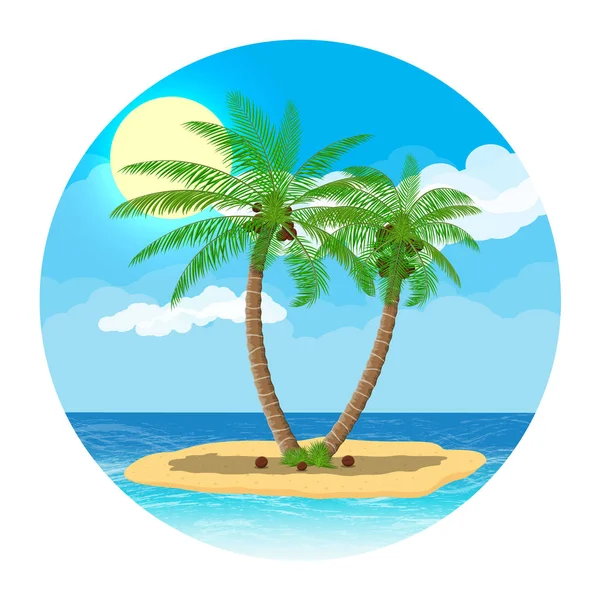 Paisagem de palmeira na praia —  Vetores de Stock