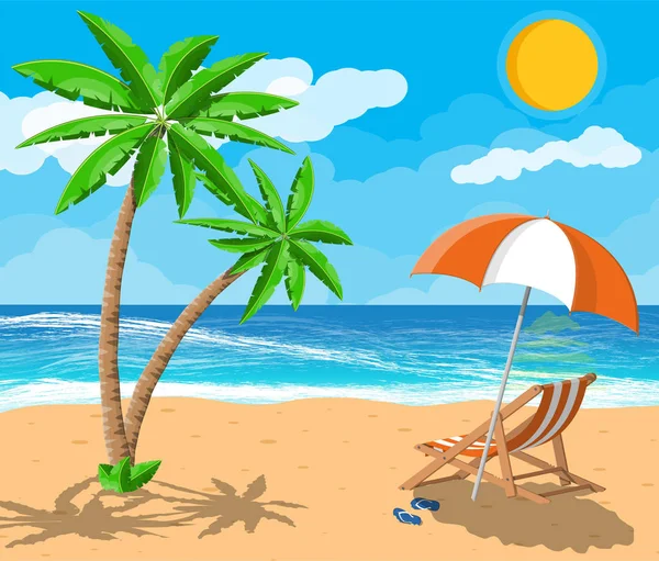 Landscape of palm tree on beach — Stock Vector