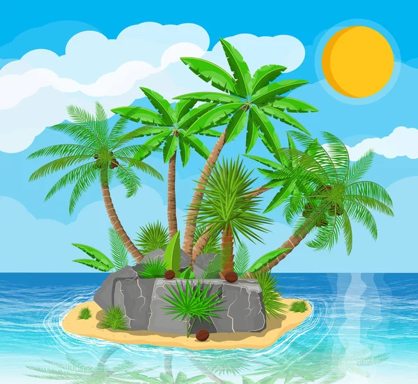 Пейзаж пальмы на пляже — стоковый вектор