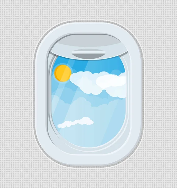 Window from inside the airplane. — Stock Vector