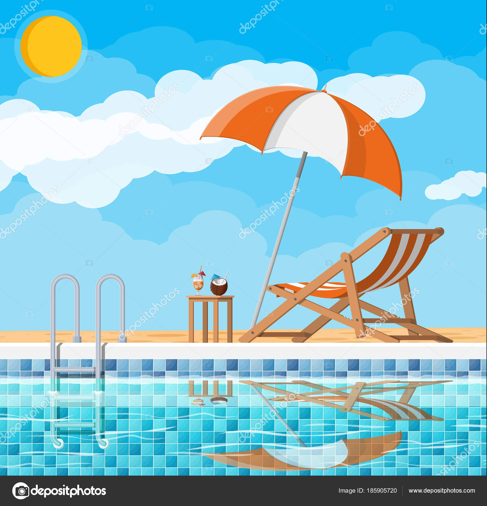 Image result for cartoon pool umbrella