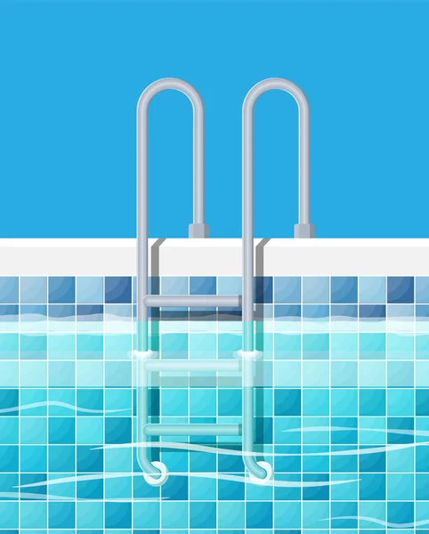 Swimming pool and ladder. — Stock Vector