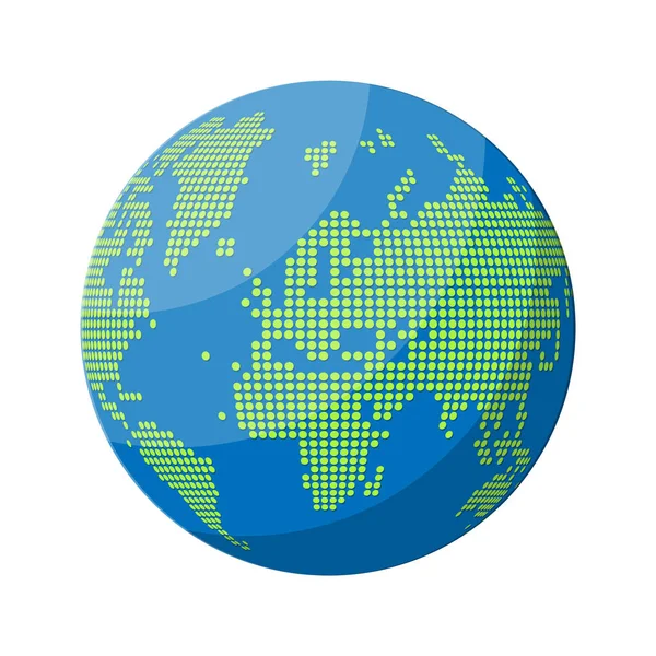 Silhouette de carte du monde. Globe en points . — Image vectorielle