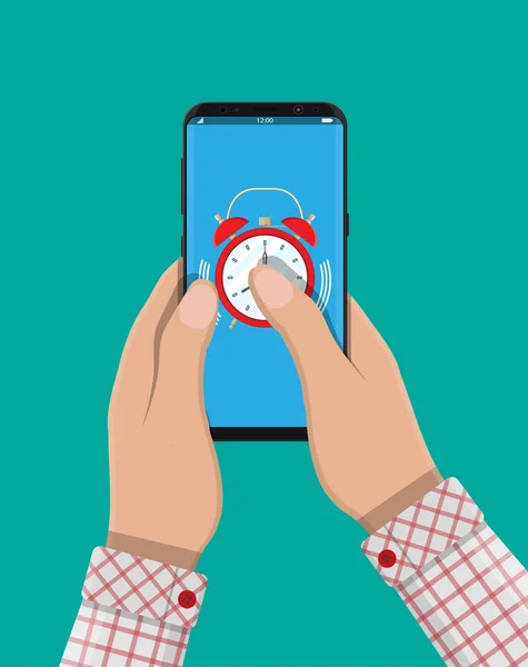 Reloj despertador en smartphone . — Archivo Imágenes Vectoriales