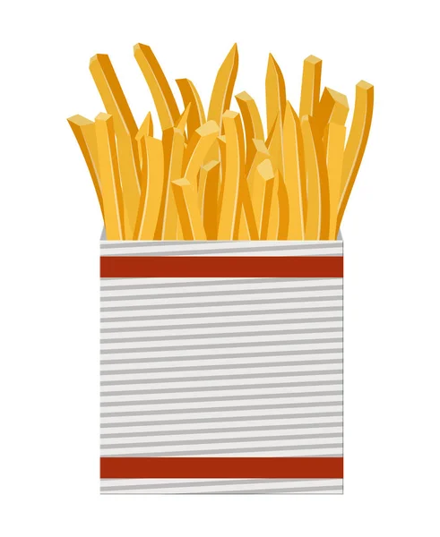 Patatine fritte in scatola di carta bianca . — Vettoriale Stock