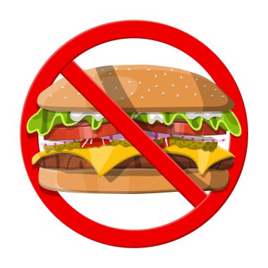 Hiçbir lokanta izin. Ban burger sembolü.