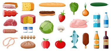 Taze organik yiyecek ve içecekler..