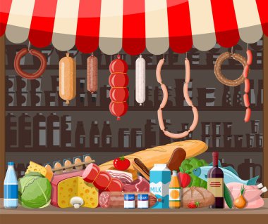 Market mağaza iç mal ile.