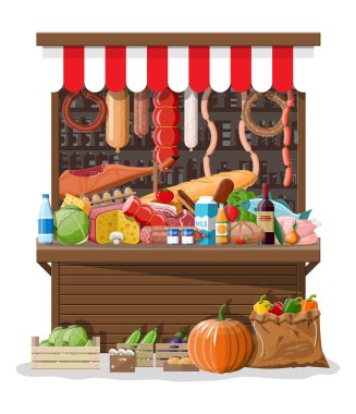 Market mağaza iç mal ile.