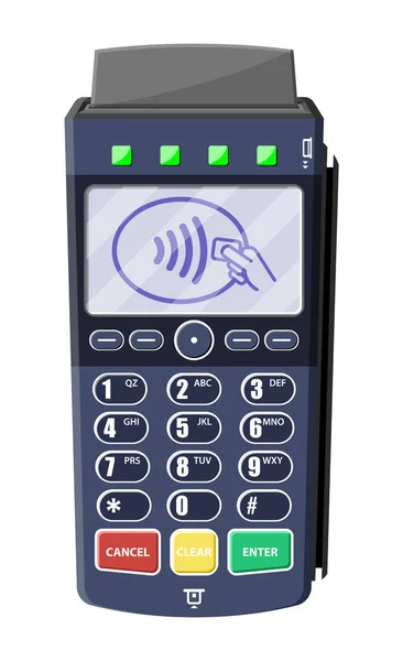 Modern POS terminal. Bank payment device. — 스톡 벡터