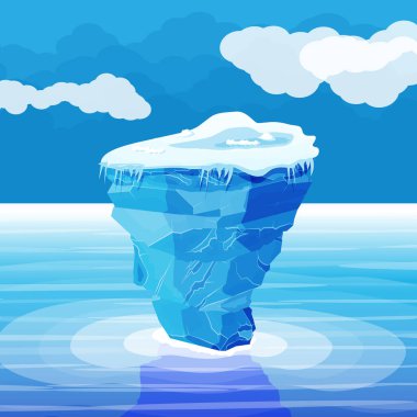 Big iceberg and ocean. Ice in sea.