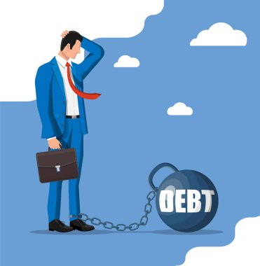 İşadamı ağır borç yüküne zincirlenmiş.