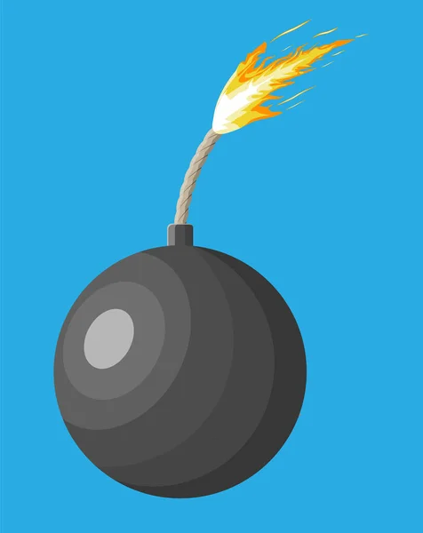 Bomba a sfera nera che sta per esplodere . — Vettoriale Stock