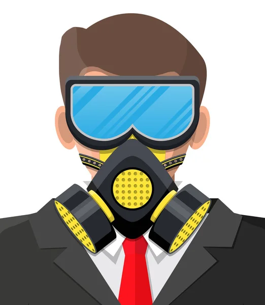 Safety mask on person face. Protective respirator. — Stock Vector