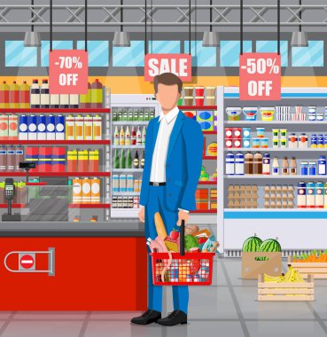 İçi mal dolu süpermarket..