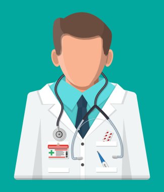 Steteskoplu beyaz önlüklü doktor..