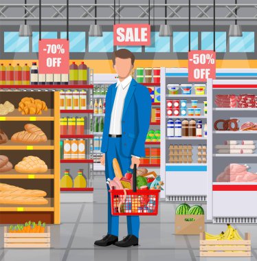 İçi mal dolu süpermarket..
