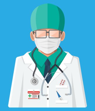 Steteskoplu beyaz önlüklü doktor..