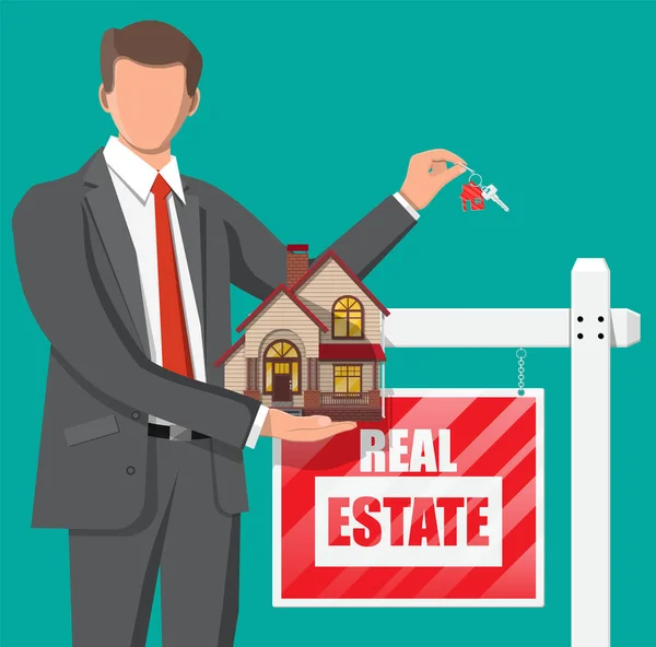 Hypothèque, immobilier et investissement. — Image vectorielle