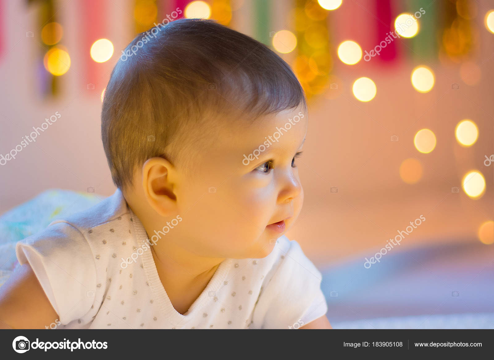 cute baby in white dress