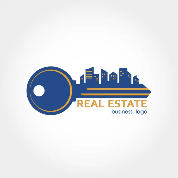 Emlak vektör logosu. Logo ile a anahtar şeklinde evler.