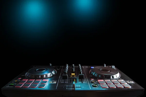 DJ sound equipment at nightclubs and music festivals, EDM, future house music and so on. Parties concept, sound technique.