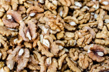 Arka plan taze temizlenmiş ceviz.