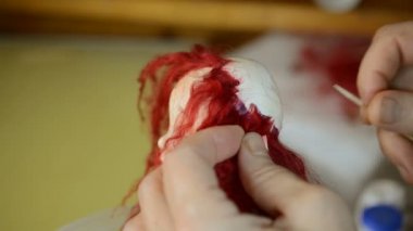 Ana kuklacı saç baş bebek için tutkallar. 