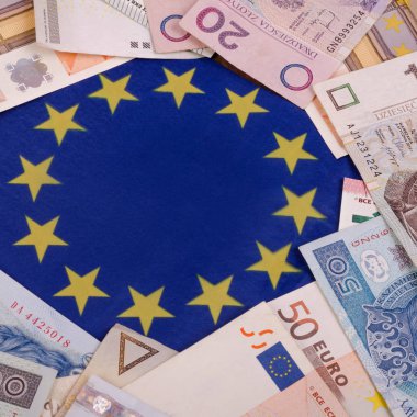 Banknot Polonya zlotys ve Euro öbek üzerinde vardır. Avrupa'nın