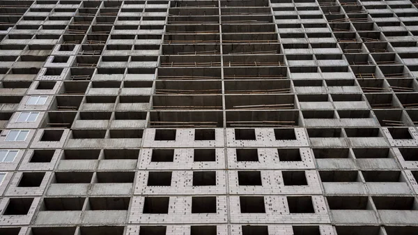 Janelas Varanda Paredes Construção Edifício Vários Andares Engenharia Civil Moderna — Fotografia de Stock