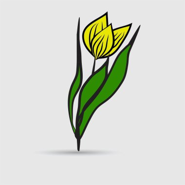 Sarı Lale vektör eps 10 .