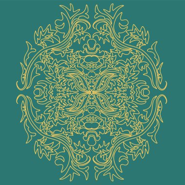 Dekoratif unsur geleneksel damask deseni